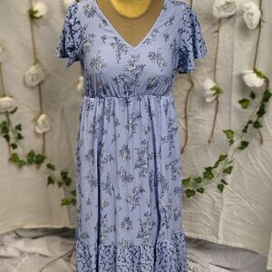 Floral Blue Dress